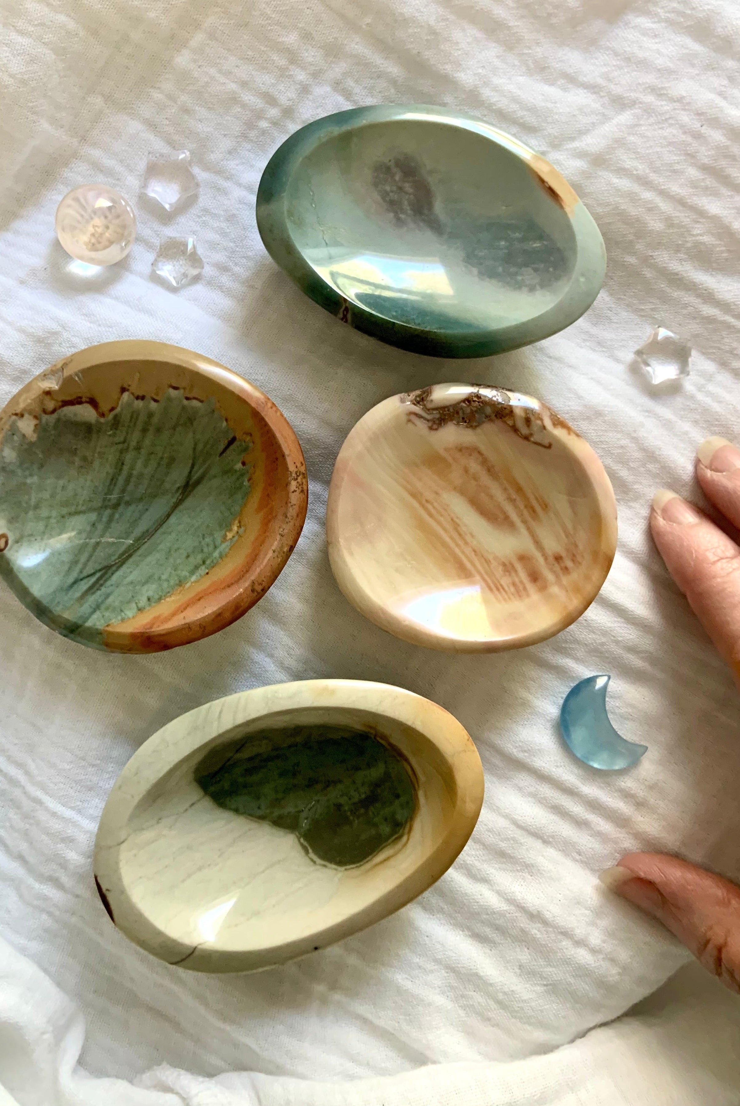 polychrome jasper crystal bowls natural stone bowls for altar decor grounding and display