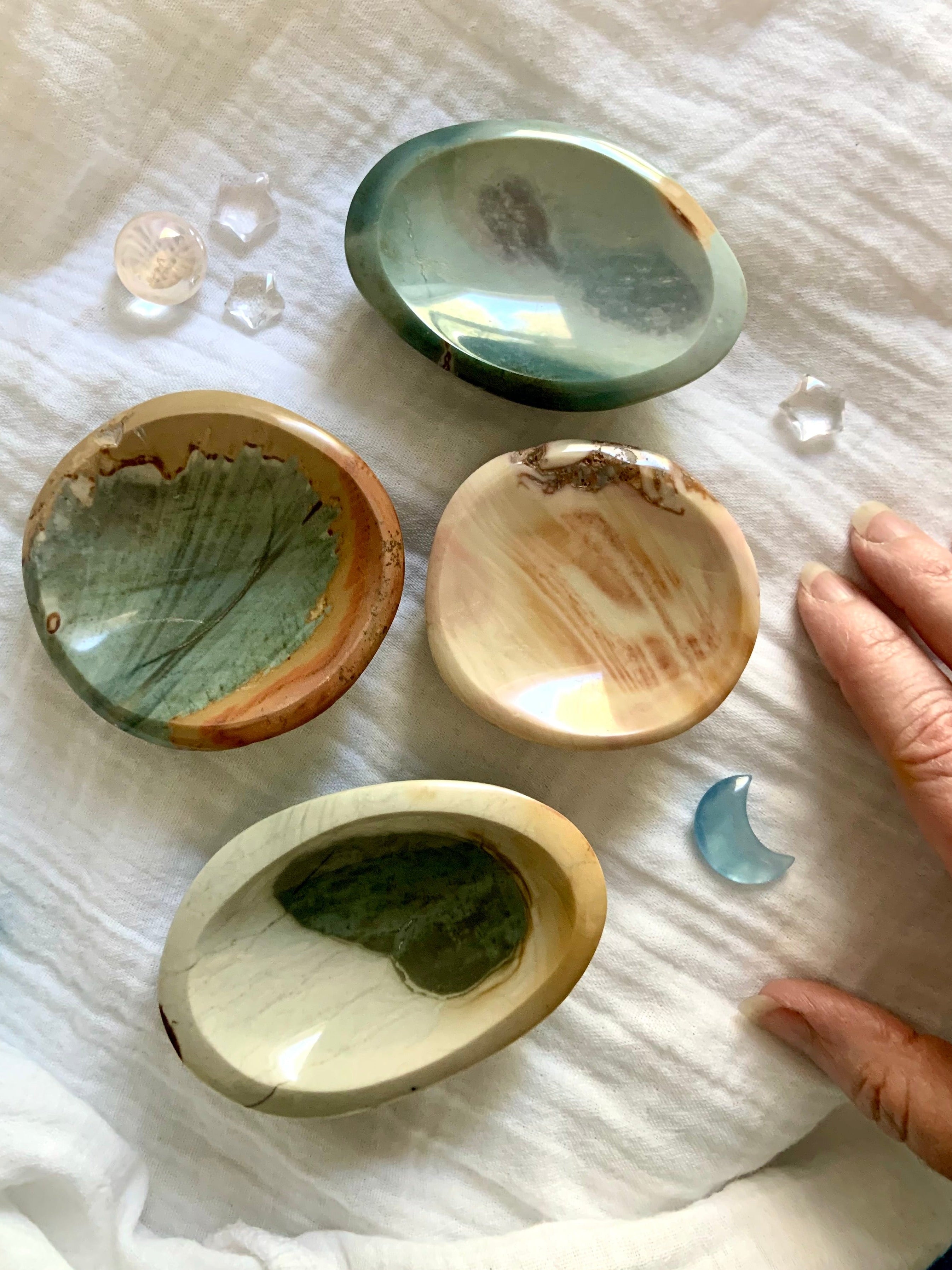 polychrome jasper crystal bowls natural stone bowls for altar decor grounding and display