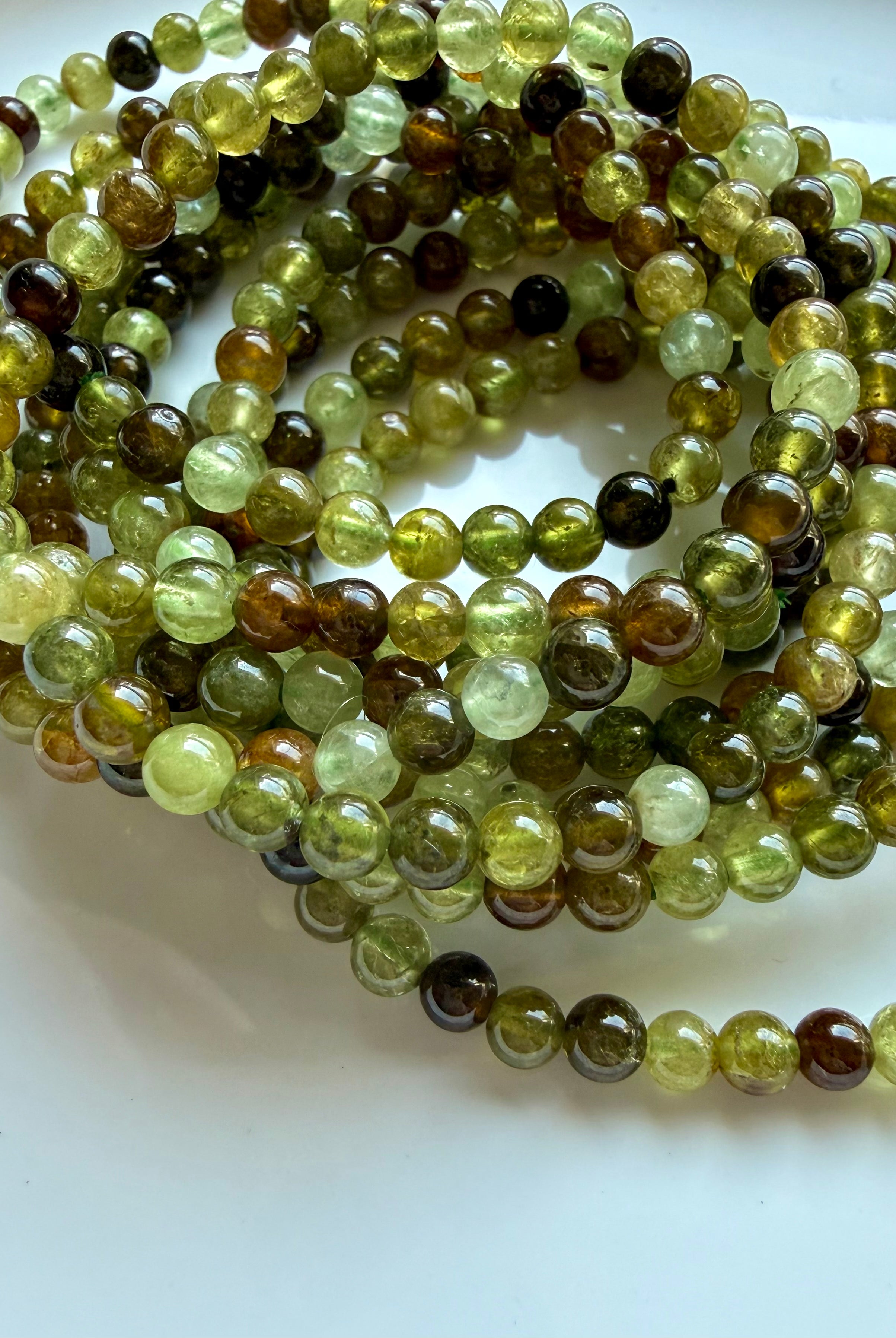 High-quality Tsavorite Garnet crystal bracelets with glowing translucent green gemstone beads