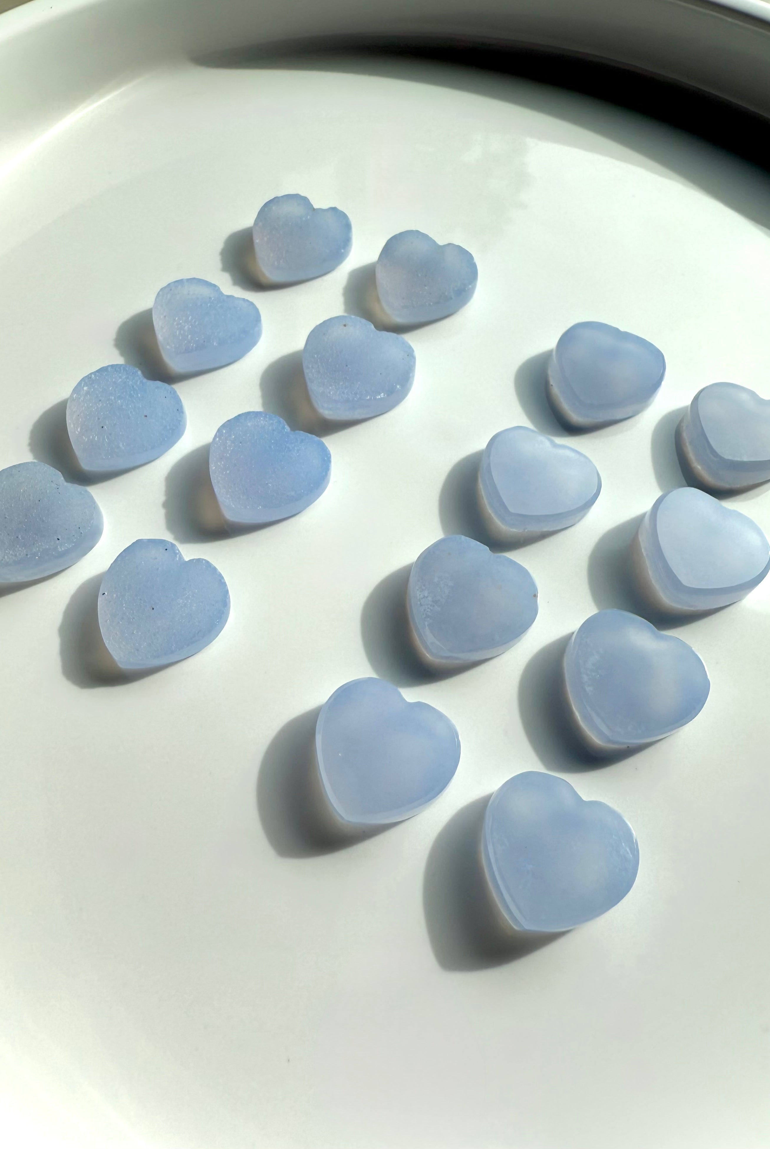 luminous Blue Chalcedony Hearts