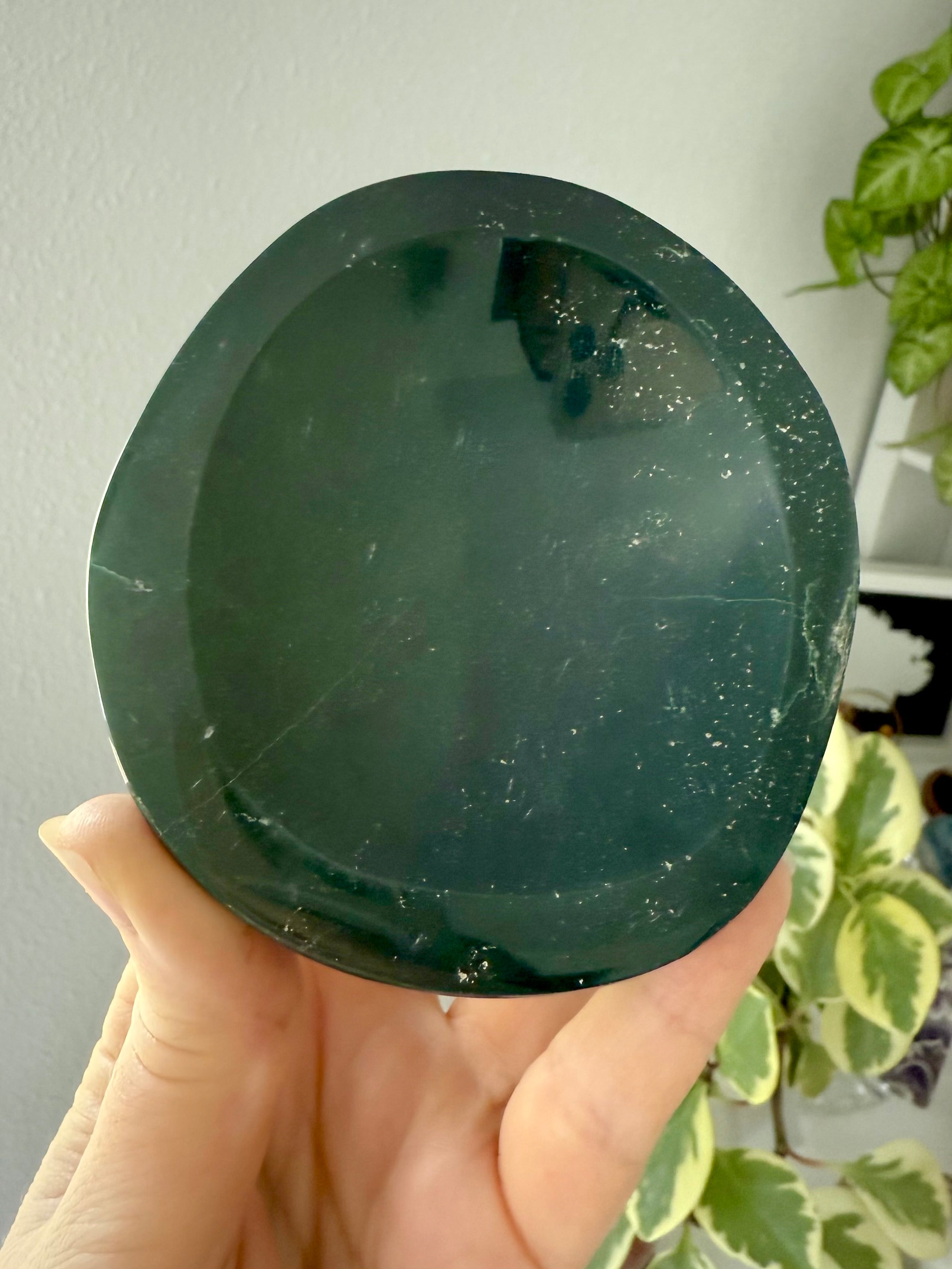 Consider adding this one of a kind teal green Ocean Jasper Bowl for your crystal collection