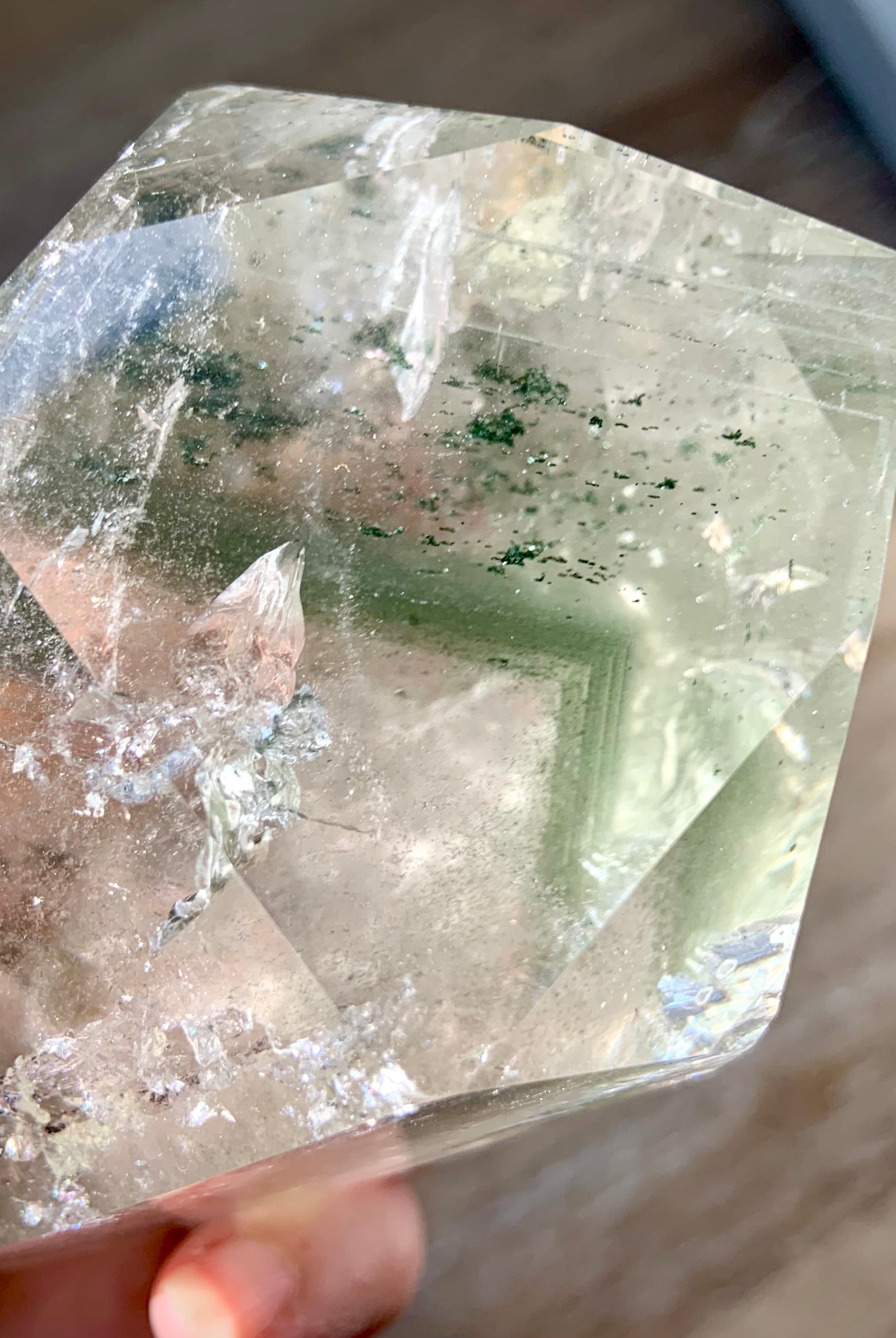 A spectacular Garden Quartz Specimen with green chlorite phantoms & Master Channeler formation