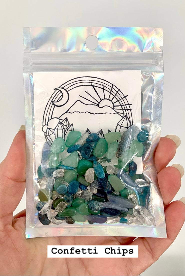 Show the packaging for the Mermaid Crystal Confetti Mix