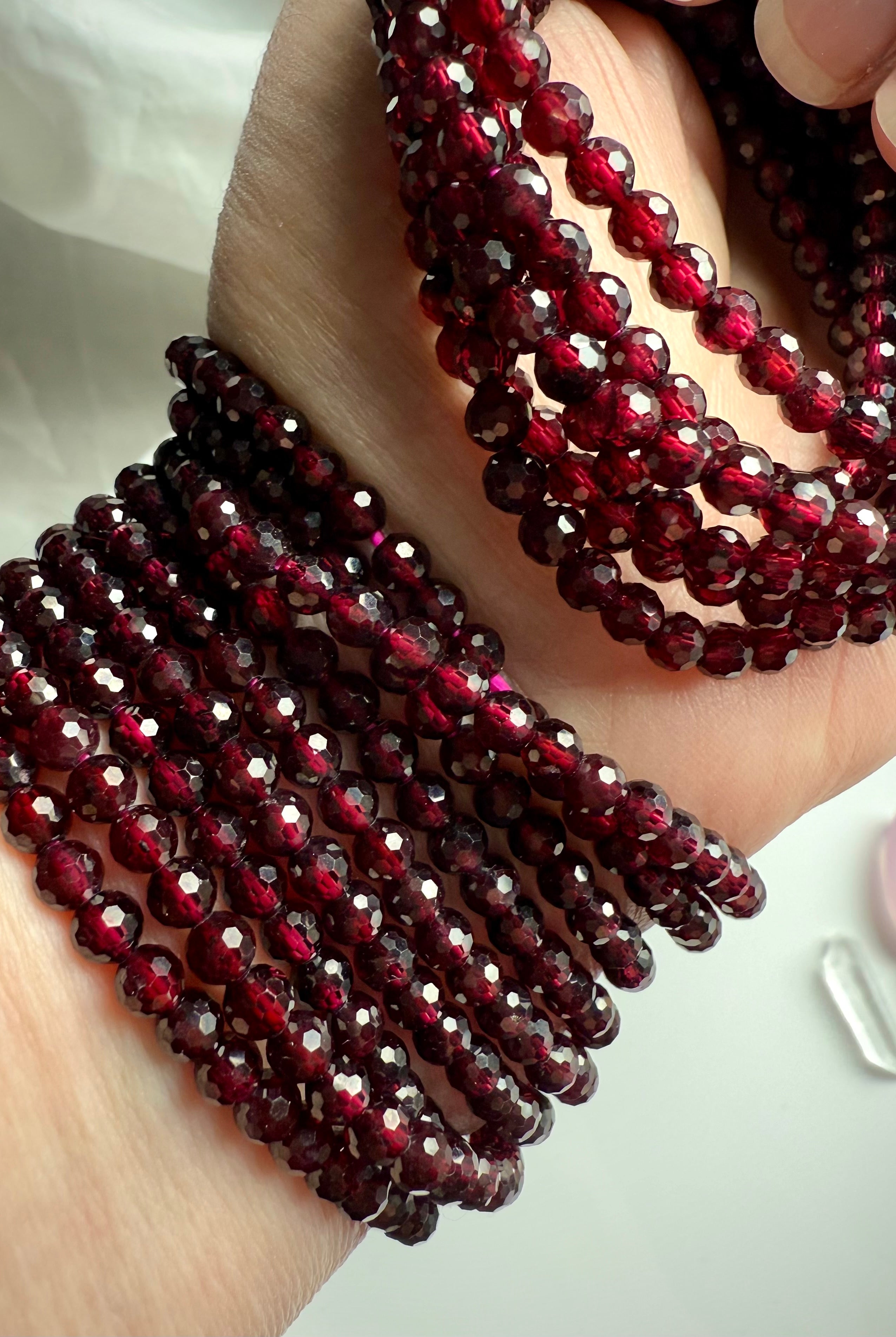 Wear Red Garnet jewelry for a calming energy to help you release stress, worry + anxiety