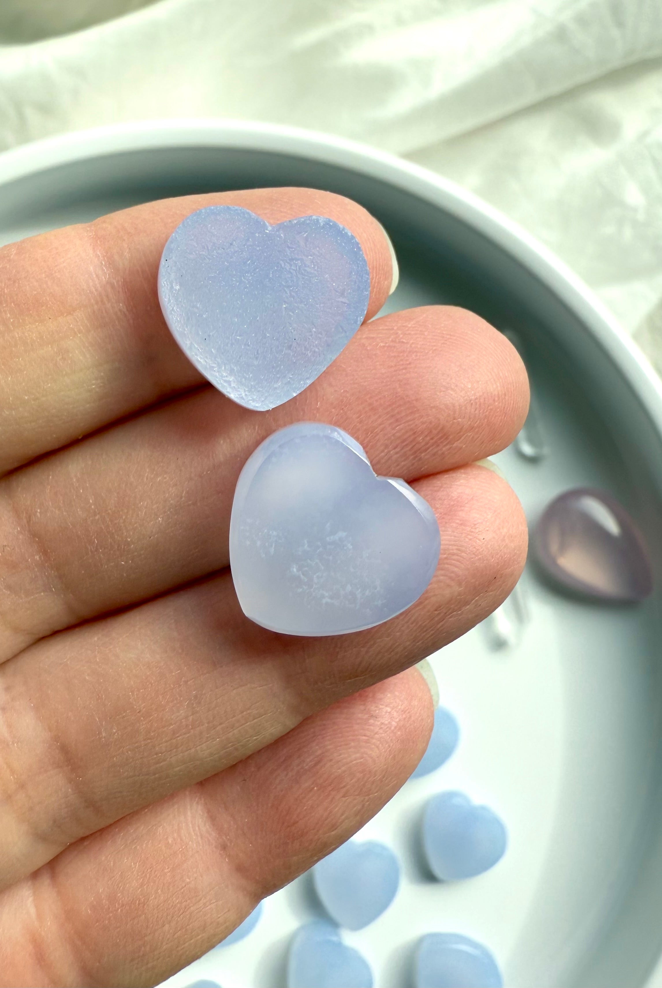 polished on one side + sparkly druzy on the other