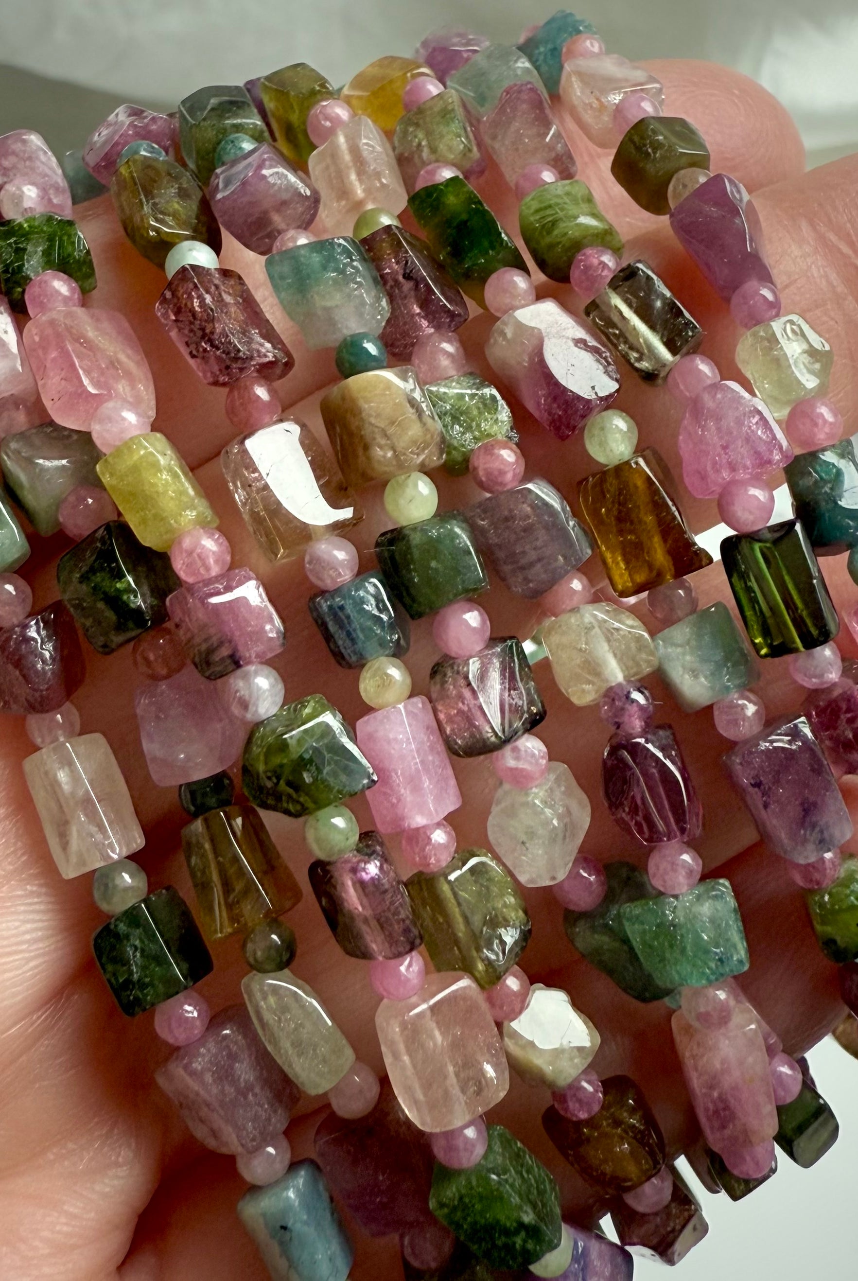 Rainbow Tourmaline is a heart chakra gemstone of inspiration, compassion, balance + prosperity