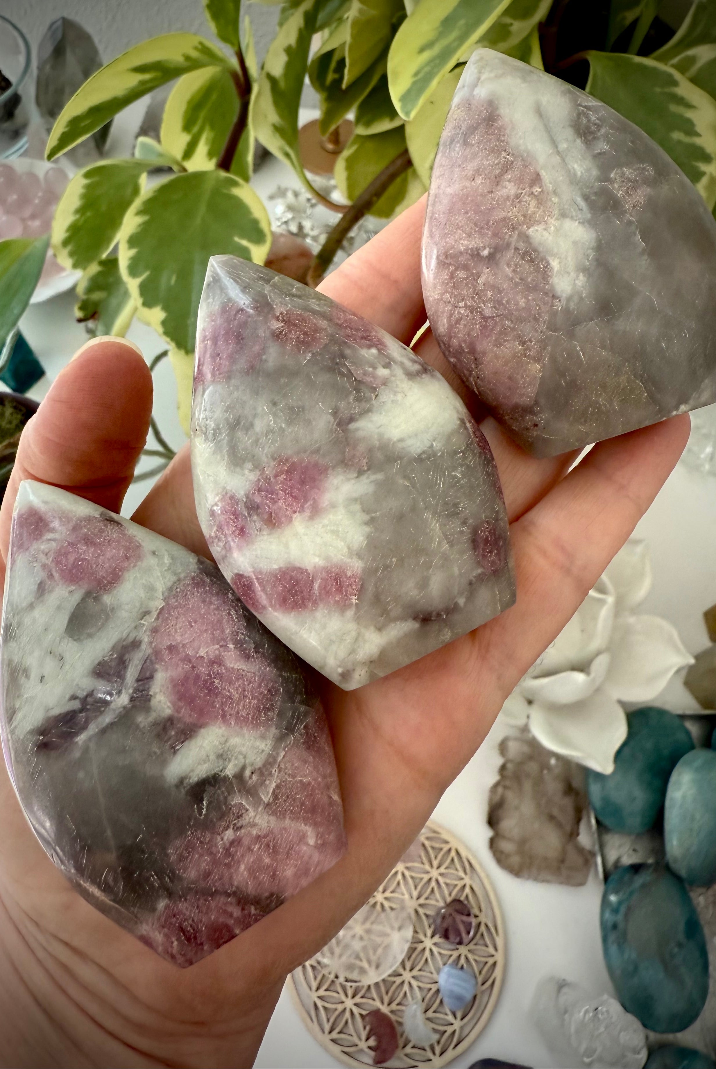 One-of-a-kind Unicorn Stone flames crystal — hand-carved gemstone for heart healing & calm energy