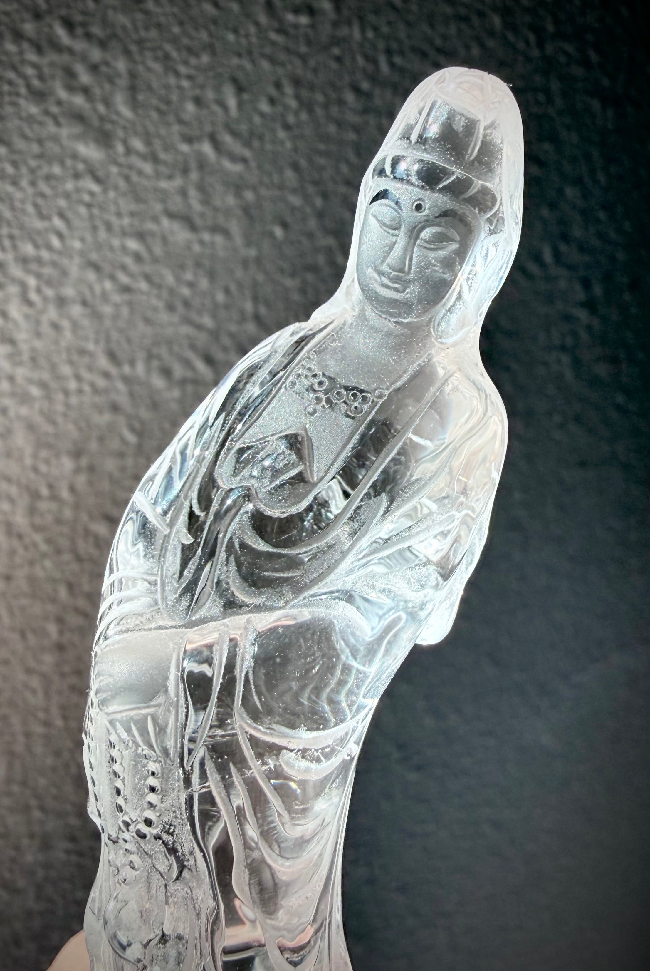 One-of-a-kind Clear Quartz goddess figurine for meditation spaces, altars, and sacred décor