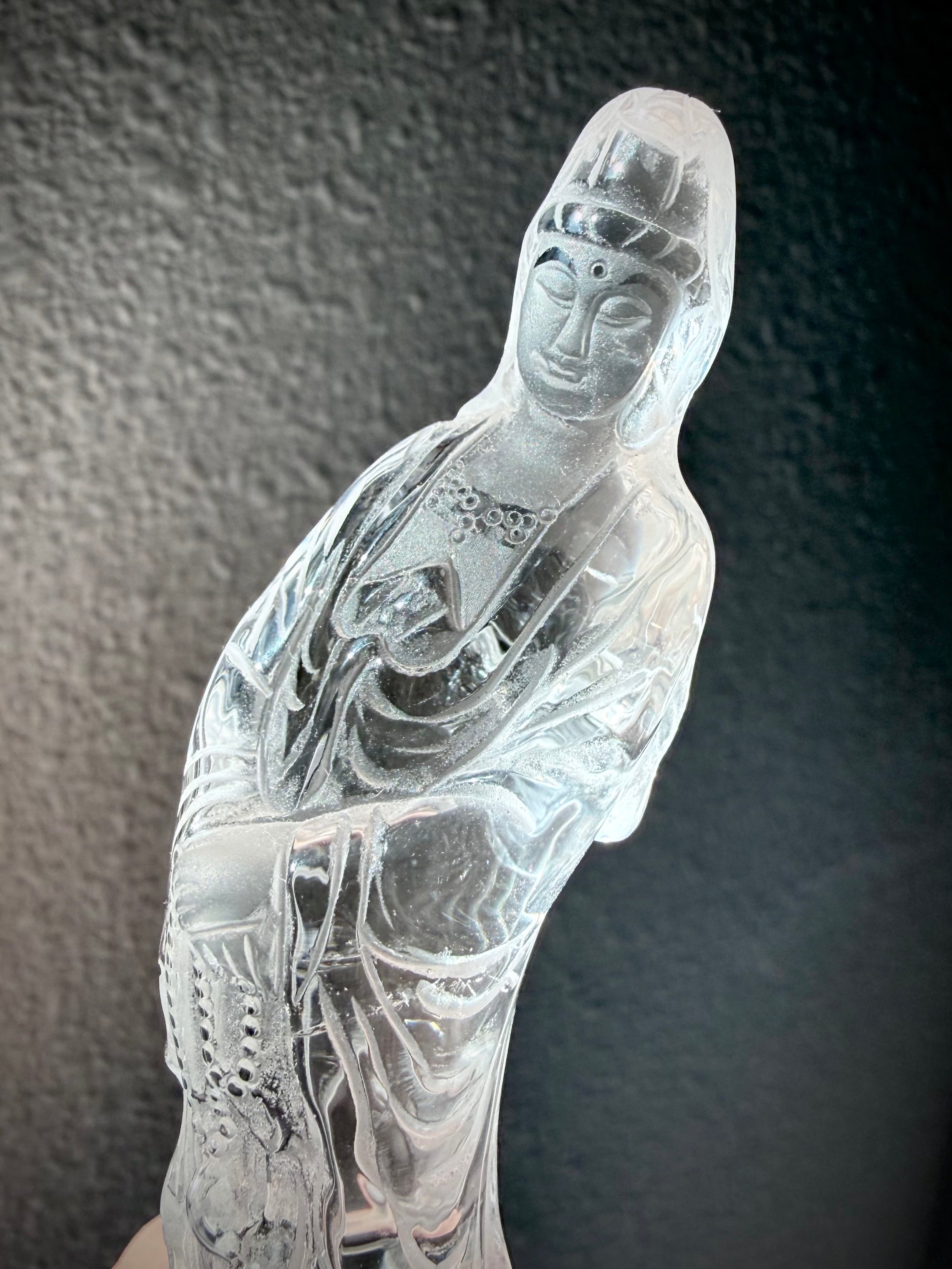 One-of-a-kind Clear Quartz goddess figurine for meditation spaces, altars, and sacred décor
