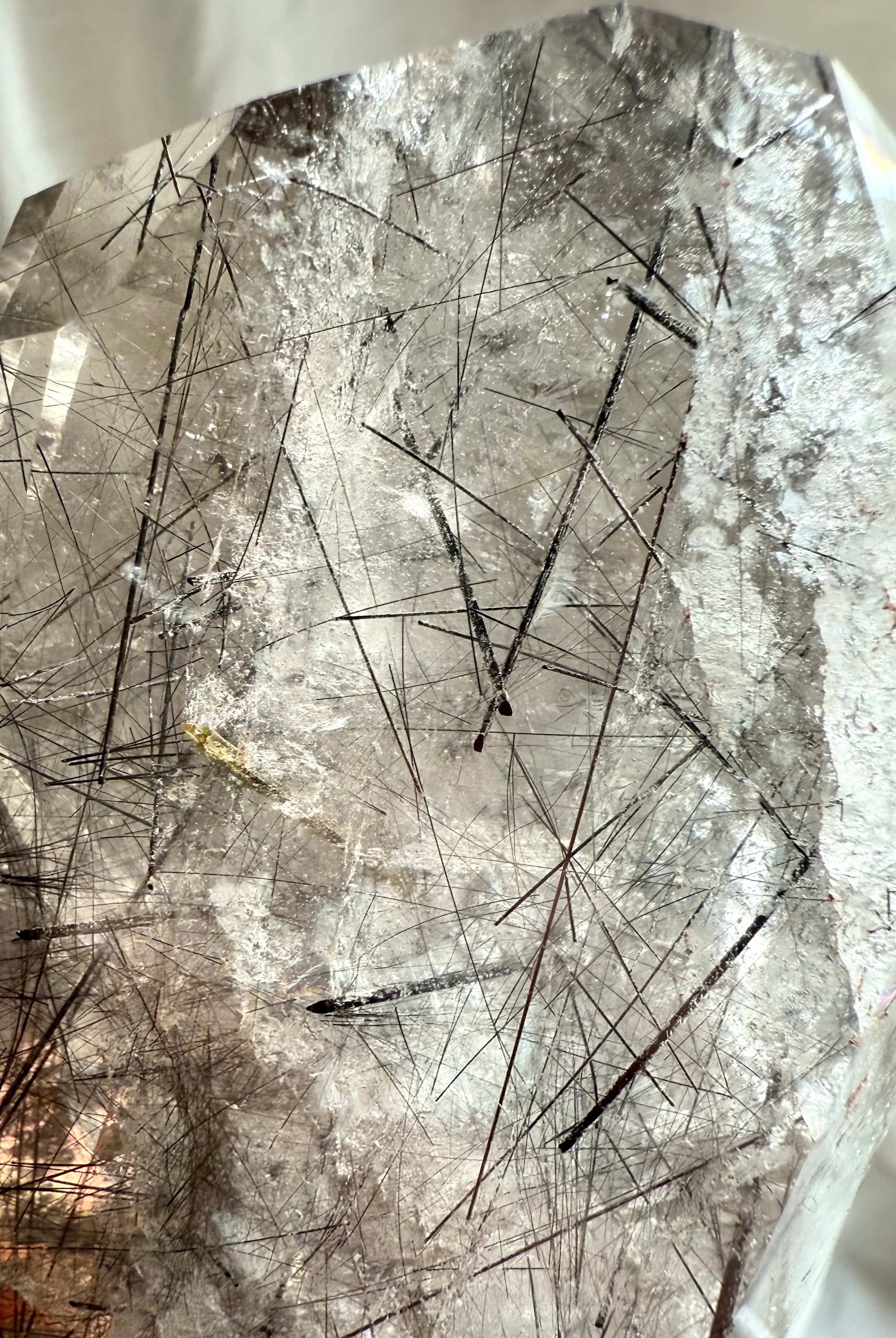 Natural Black Tourmaline Quartz specimen with dramatic patterns and unique mineral inclusions
