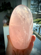 Saturated pink Rose Quartz from Madagascar with sparkly rainbows, silver flash + cats eye asterism