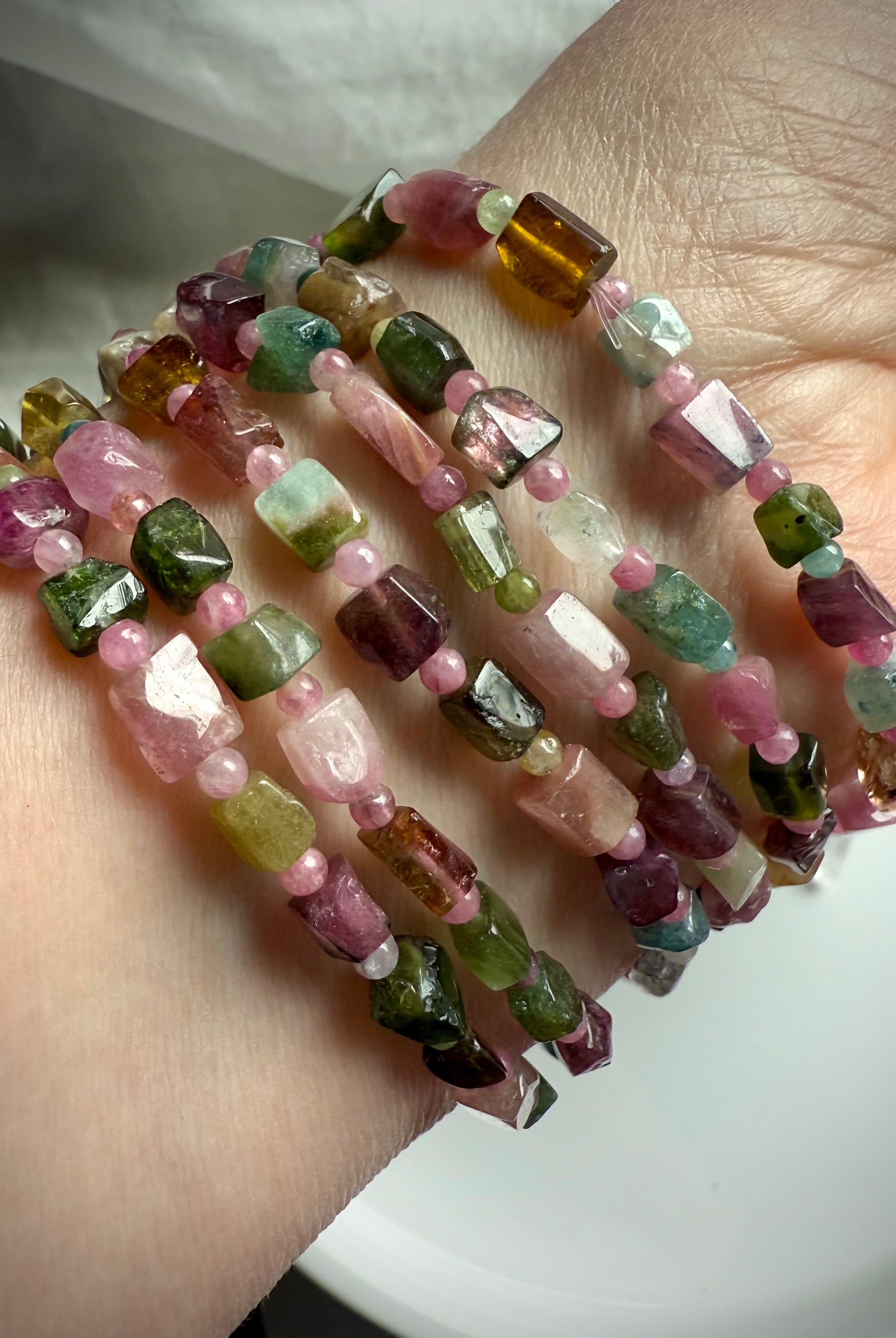 Multicolor Tourmaline is a heart chakra gemstone of inspiration, compassion, balance + prosperity