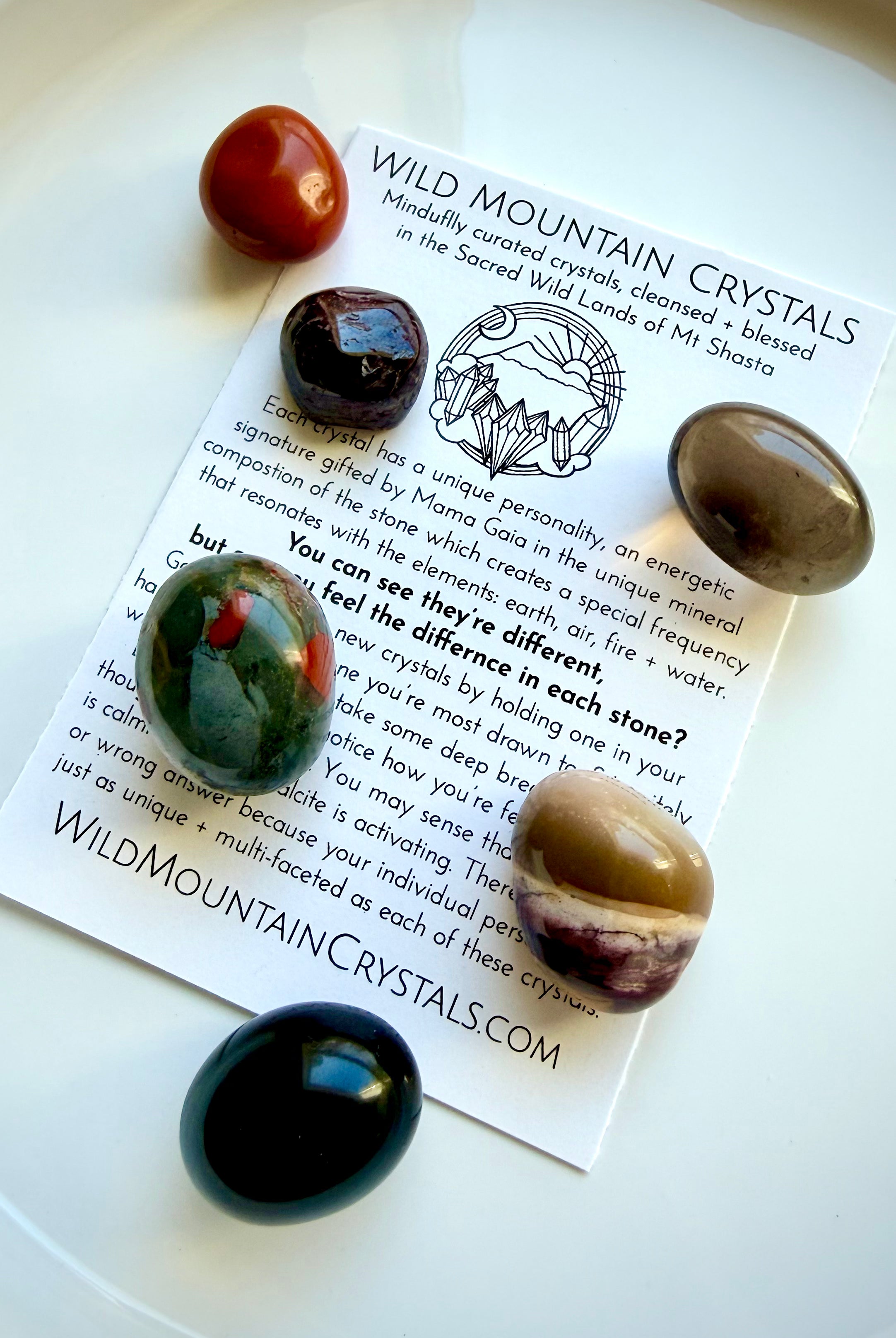 Root Chakra Crystal Set, polished grounding stones for protection, stability, meditation, and mindful living
