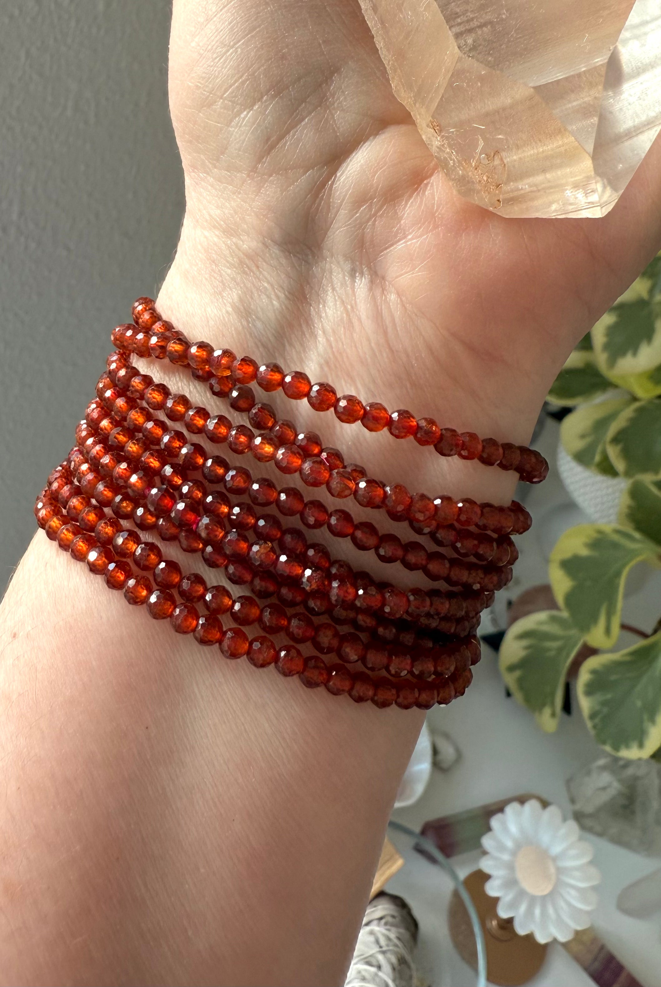 Made from sparkly faceted Spessartite Garnet beads with a vibrant orange color + gemmy transparency