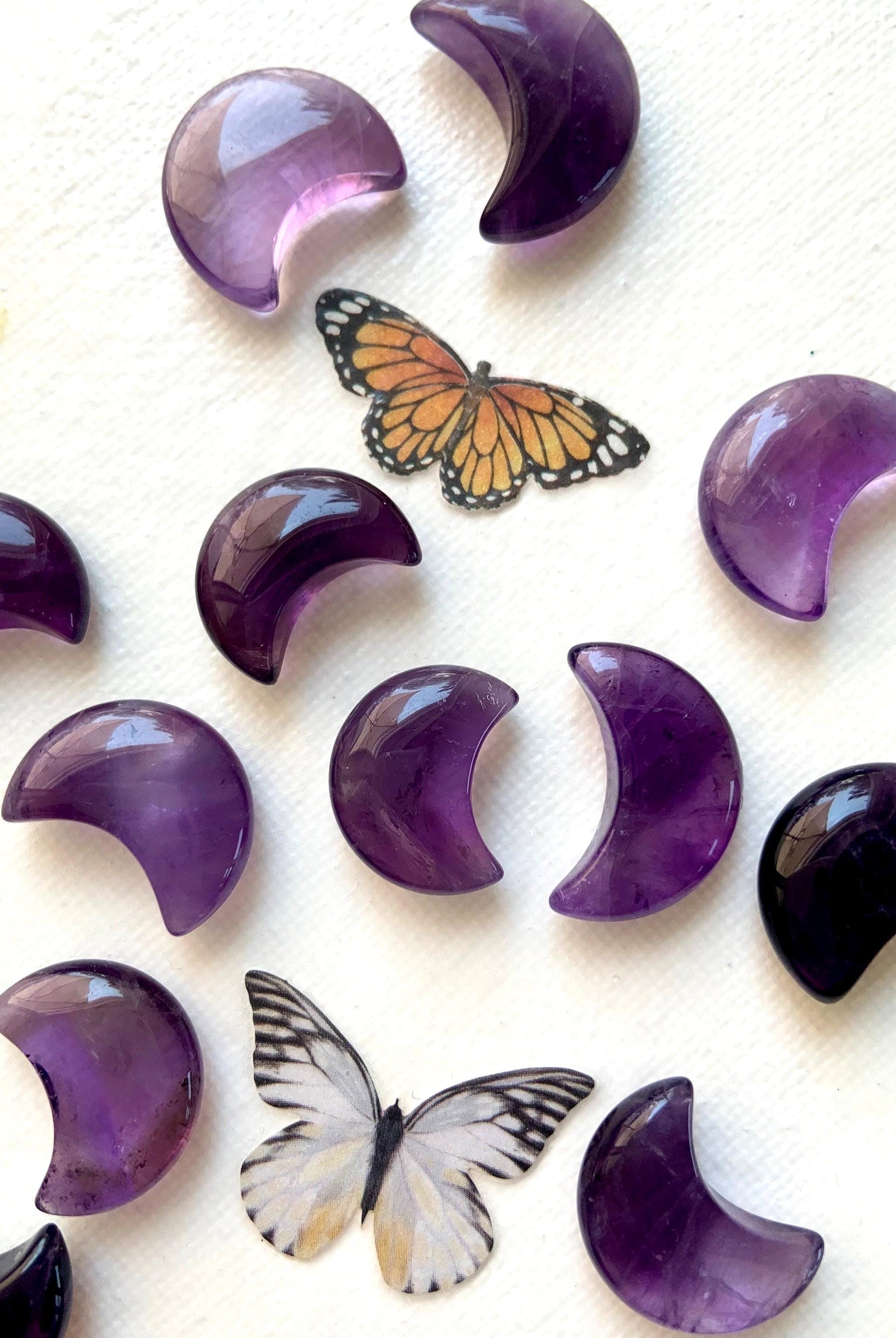 Mini Amethyst Moons bring peace, sparking spiritual growth + enhancing your intuitive gifts