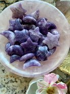 Lepidolite is an ultra soothing purple stone that brings balance + harmony, tranquility + calm