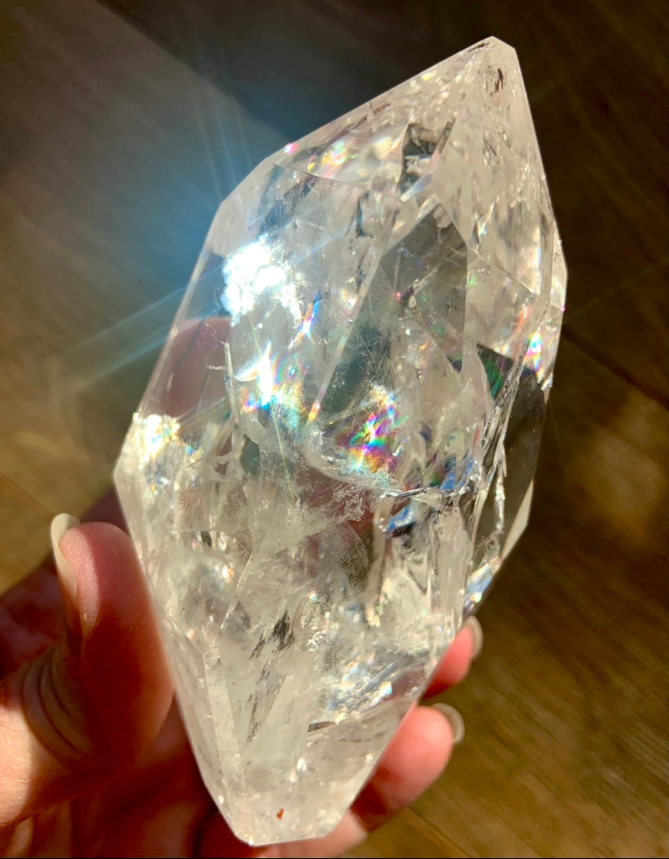 Intergalactic rainbow clear quartz freeform