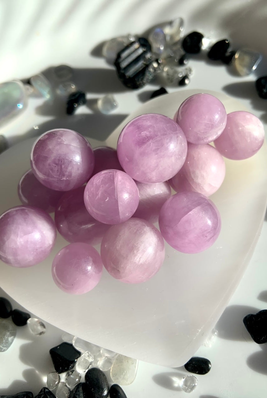 Mini Pink Kunzite Crystal Spheres, pick your size