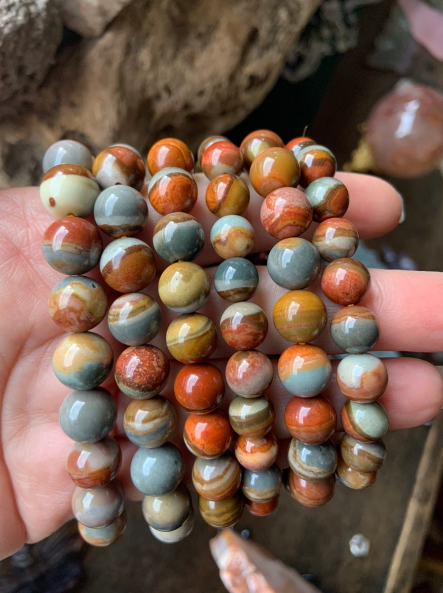 Polychrome Jasper Bracelet for Grounding Vitality