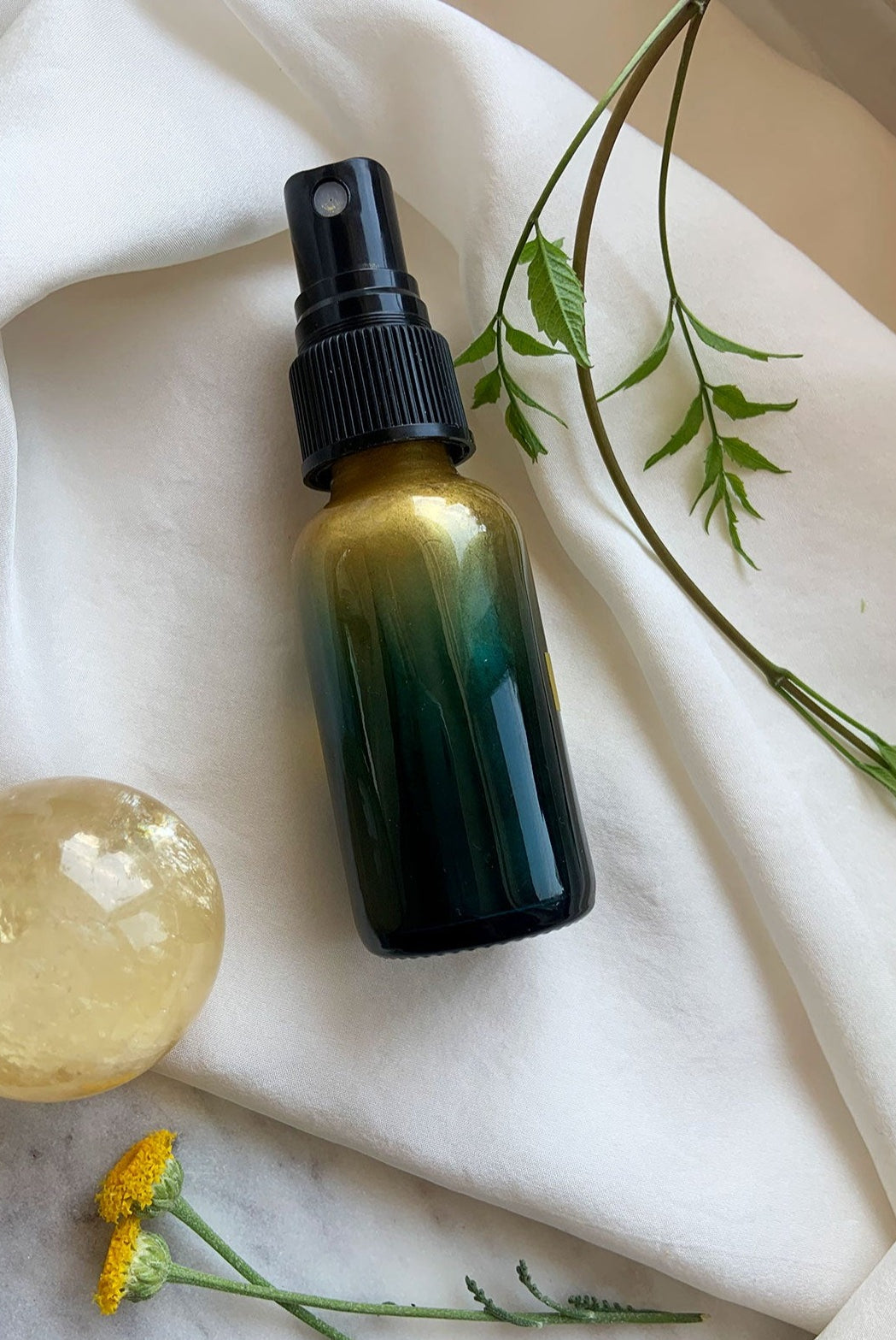 Golden Ray Gem Elixir for Abundance, Crystal Infused Aura Mist by SpaGoddess Apothecary