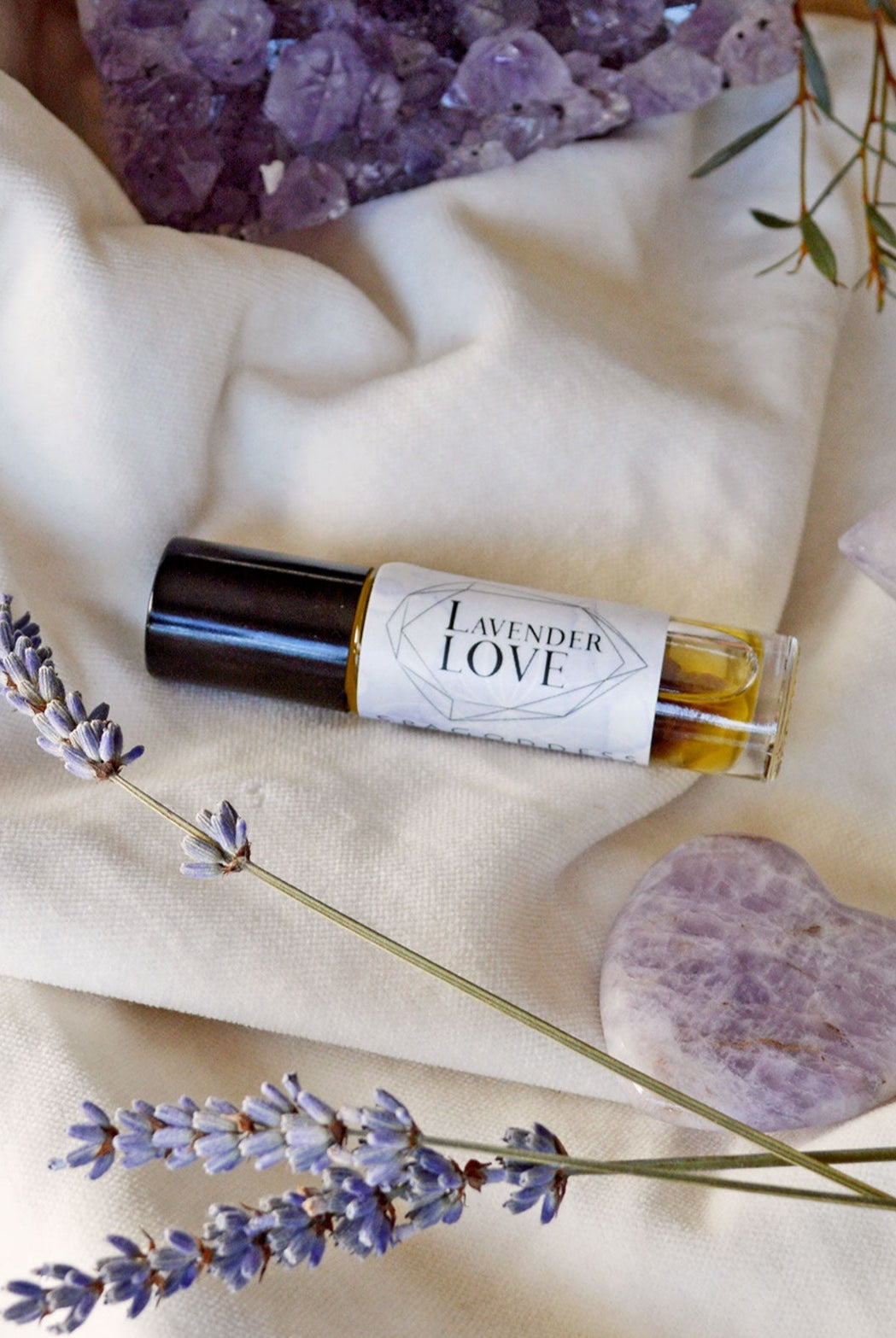 Lavender LOVE Amethyst Infused Aromatherapy for Healing Organic Lavender Essential Oil