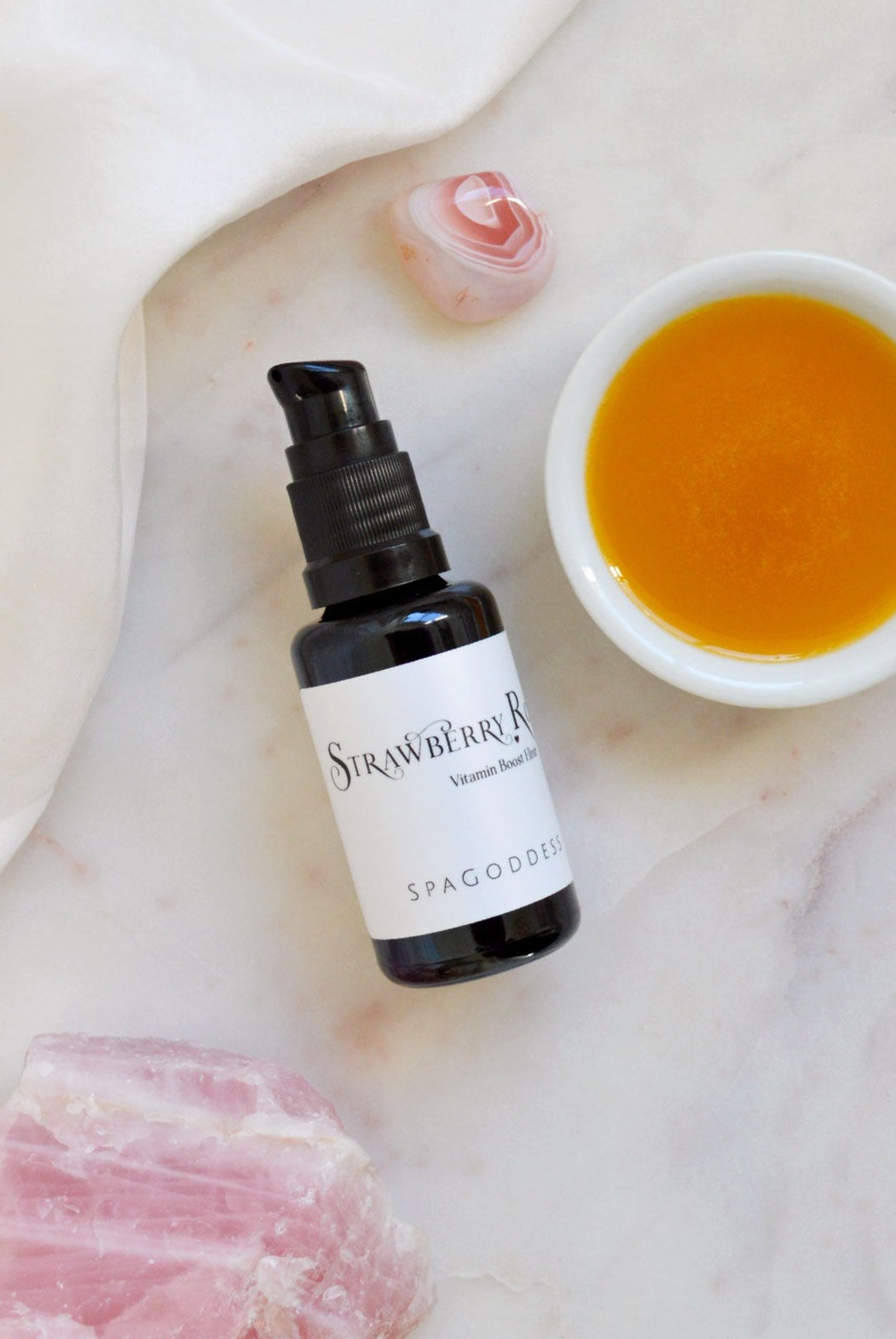 Strawberry Rose Vitamin Boost Organic Facial Serum by SpaGoddess Apothecary