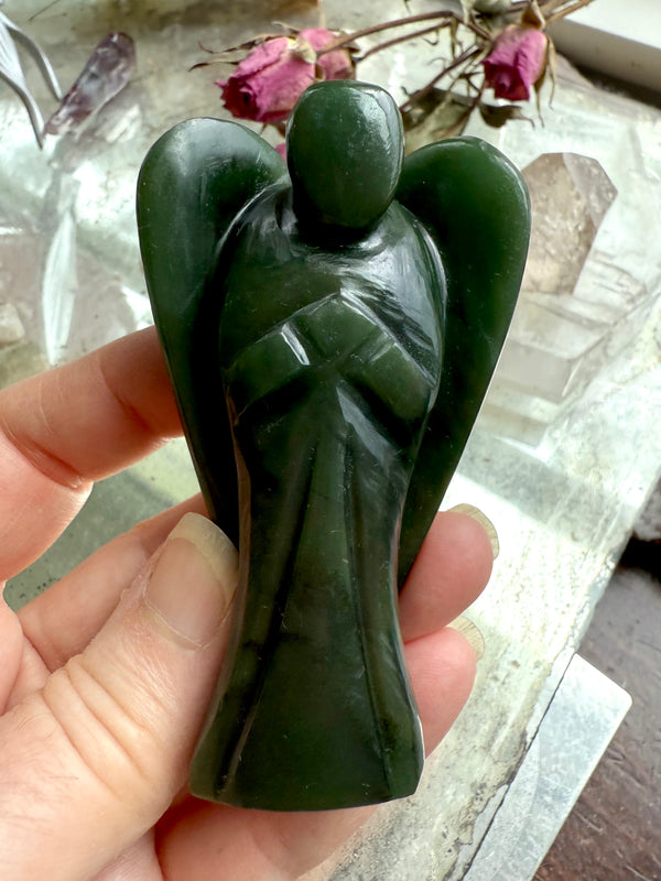Nephrite Jade Angel Carving