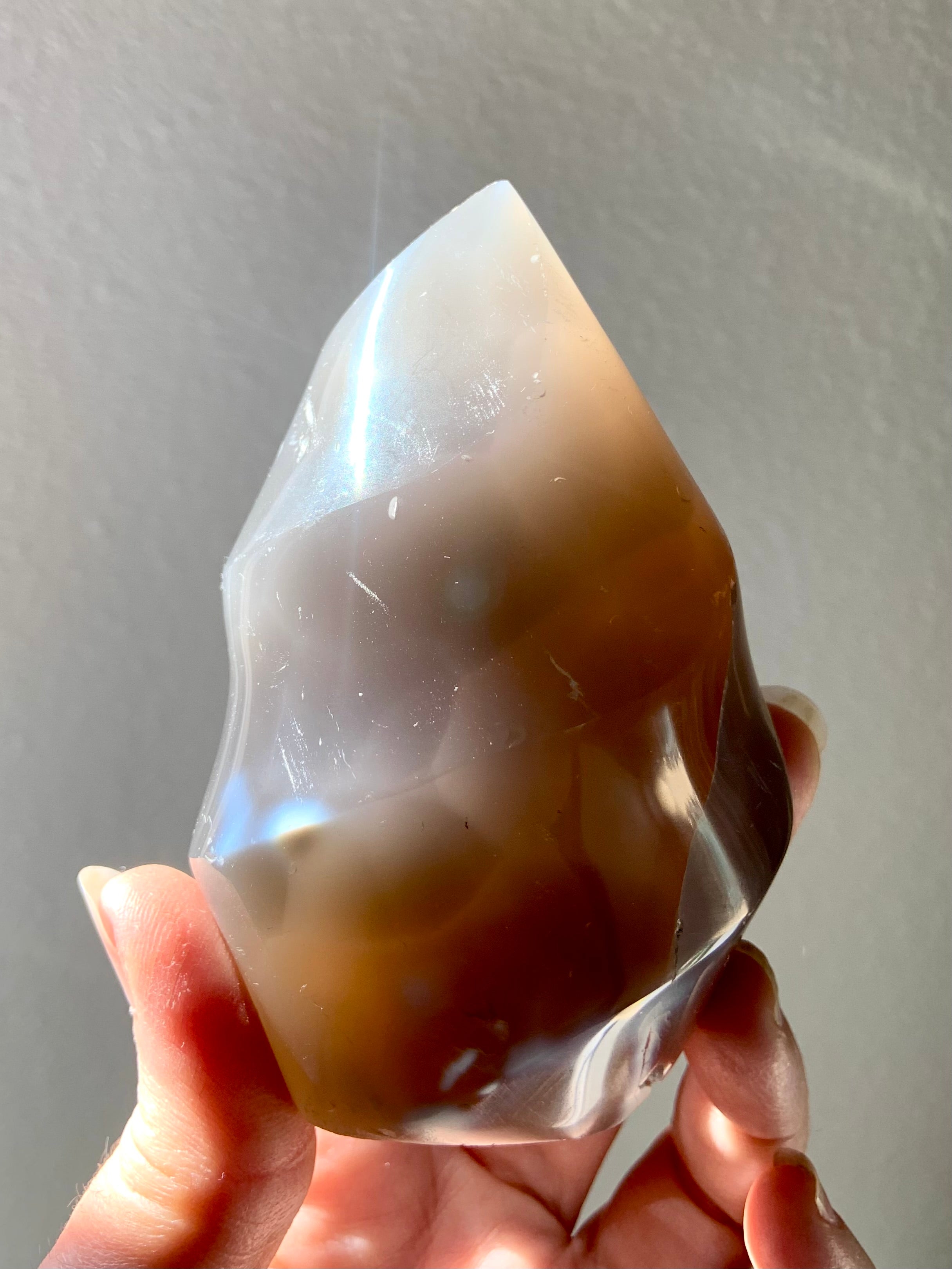 Orca Agate Flame, Orca Agate Freeform, Black Carnelian Agate Crystal ...