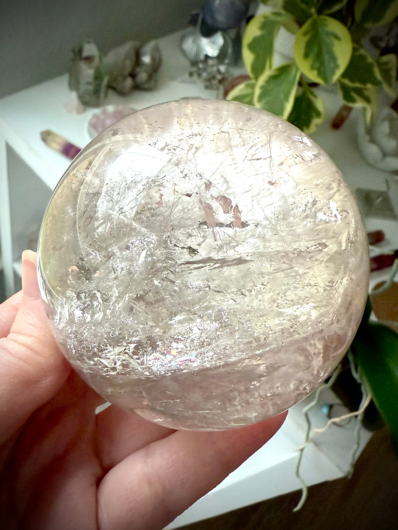 Champagne Smokey Quartz Sphere with Rainbows