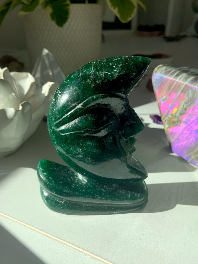 Rare Nephrite Jade Moon Face