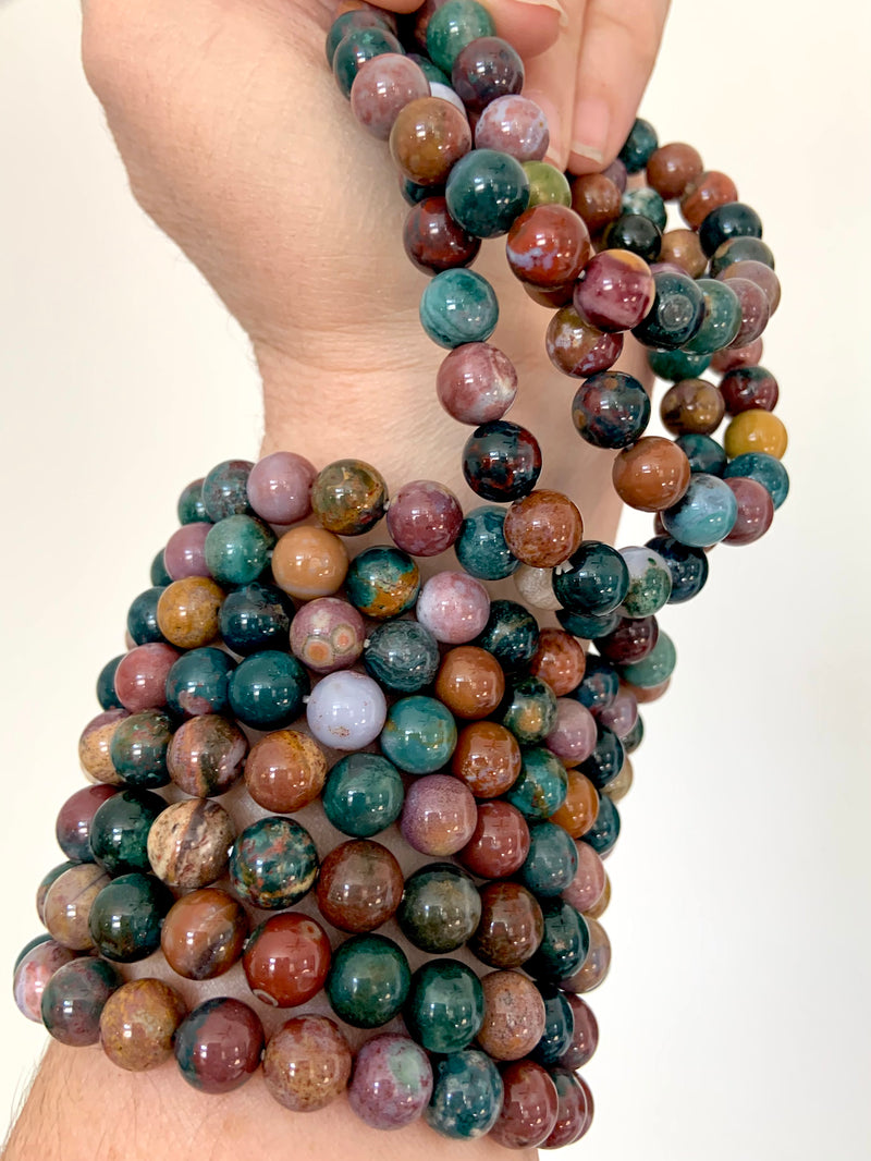 Colorful Ocean Jasper Beaded Bracelets