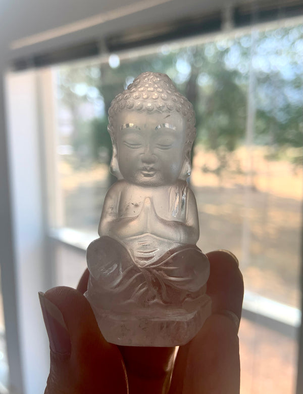 Clear Quartz Buddha Carving