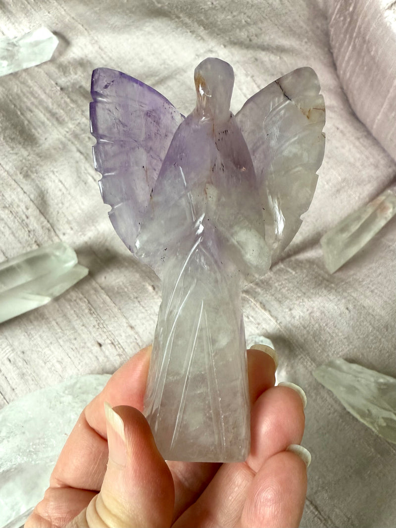 Amethyst Angel Figurine with Golden Healer Inclusions