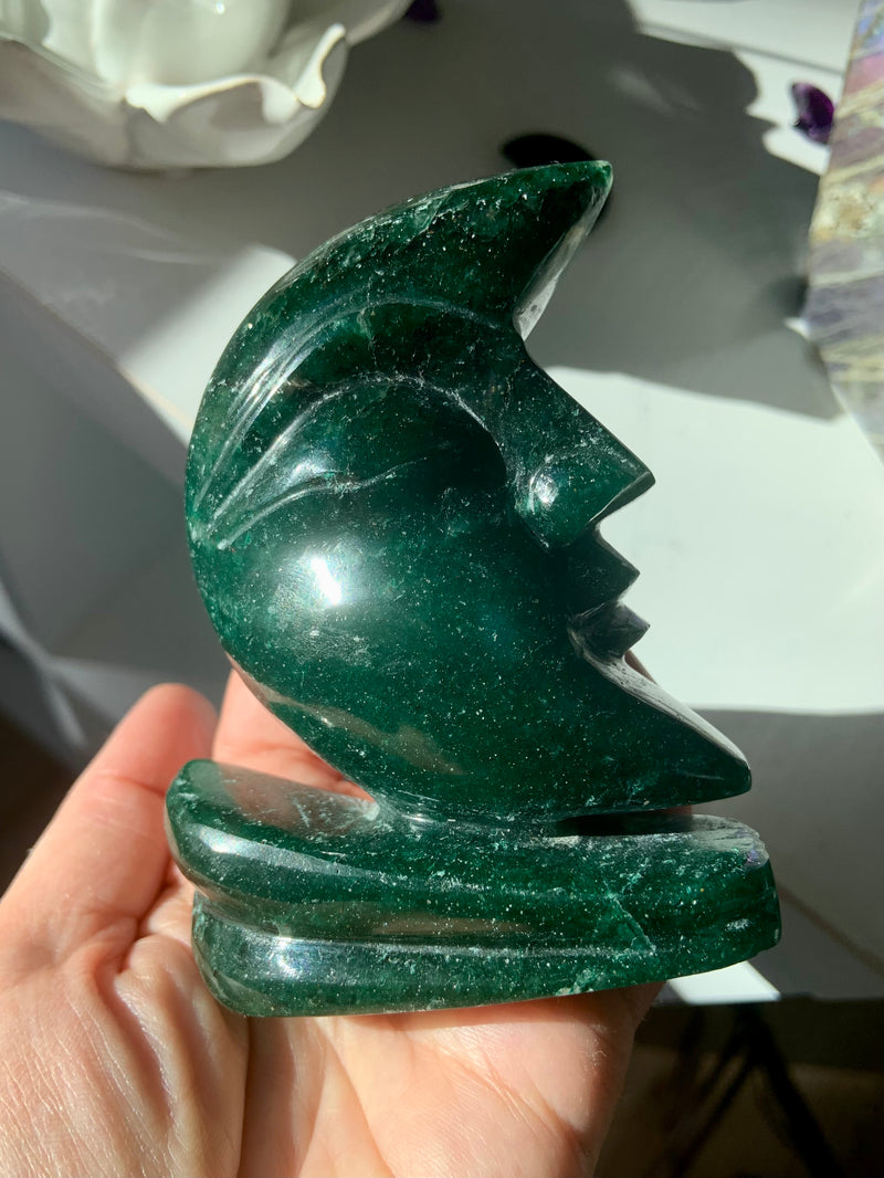 Rare Nephrite Jade Moon Face