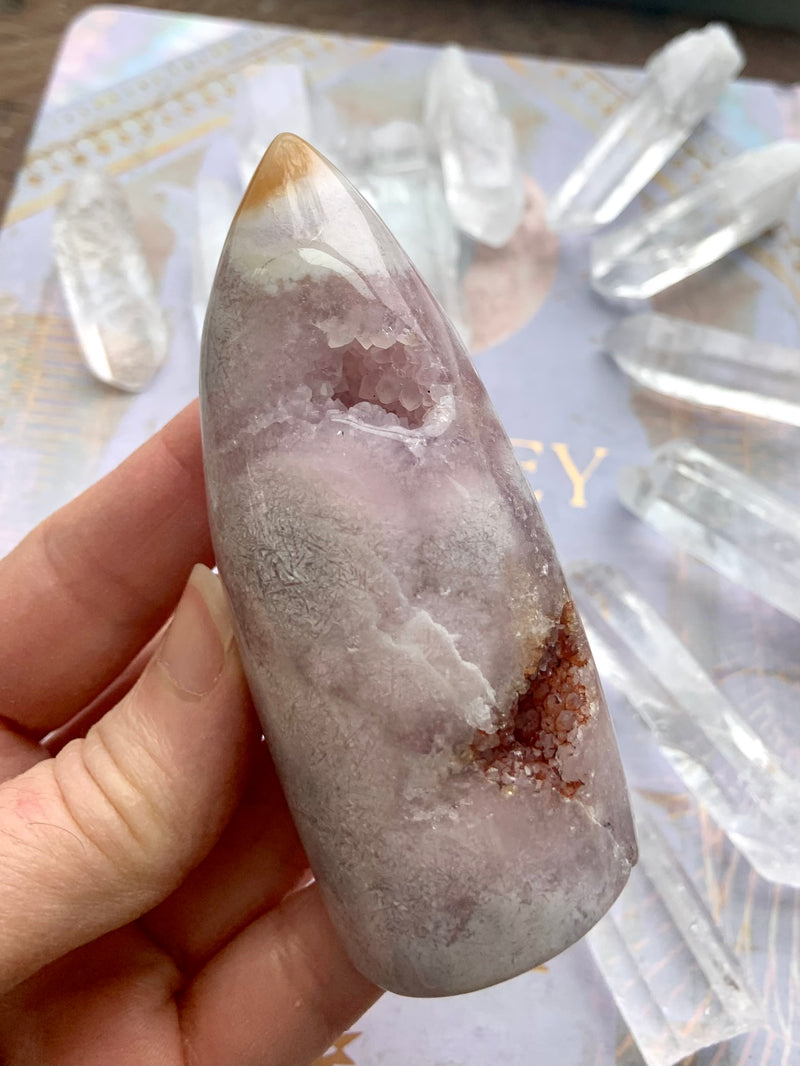 Pink Amethyst Flower Agate Freeform Tower