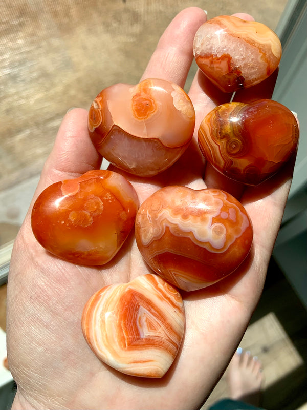 Small Carnelian Hearts - Pick your fav!