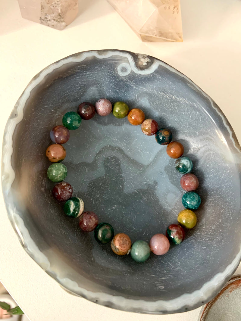 Colorful Ocean Jasper Beaded Bracelets