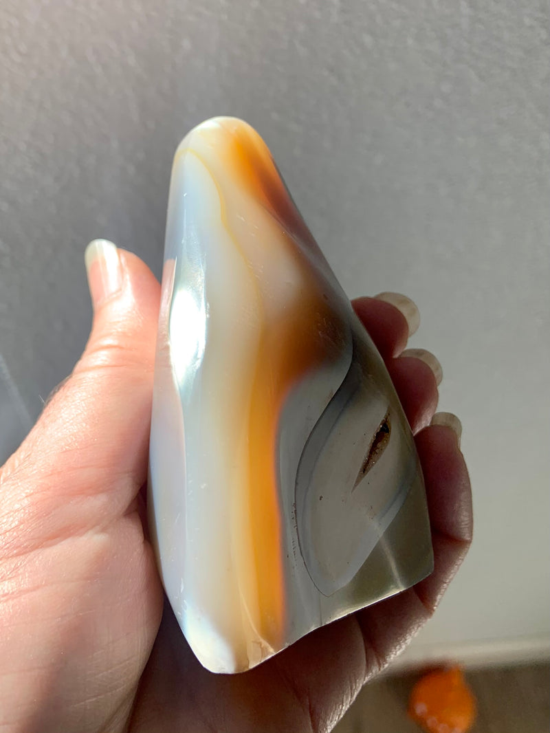 Orca Agate Carnelian Freeform with Tree Ring