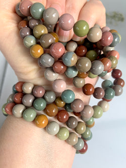 Alashan Agate Beaded Bracelet