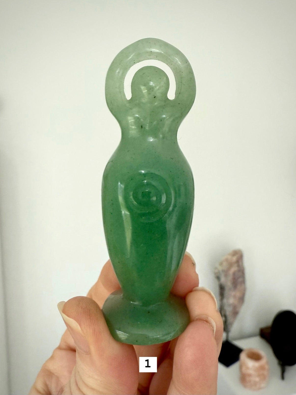 Bring the energy of the Divine Feminine into your space with a Green Aventurine Crystal Goddess