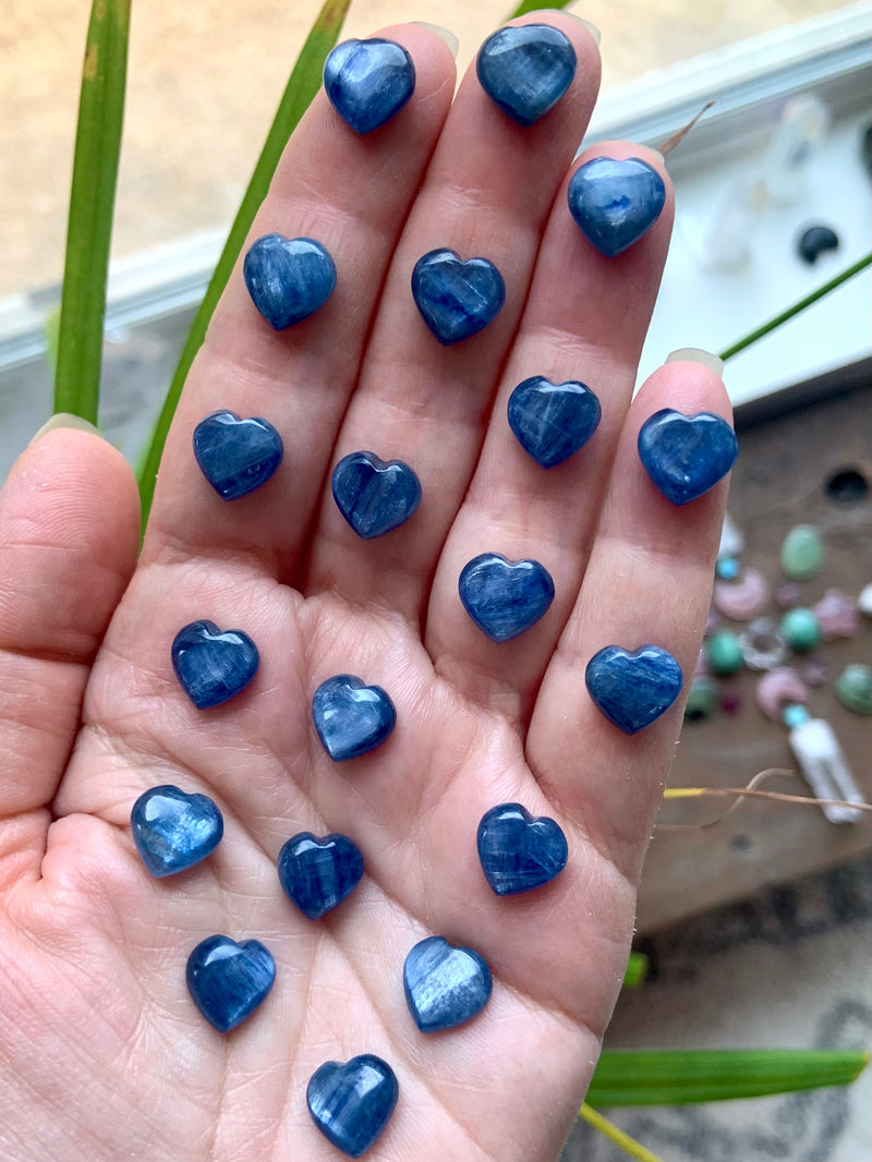 Tiny Blue Kyanite Hearts