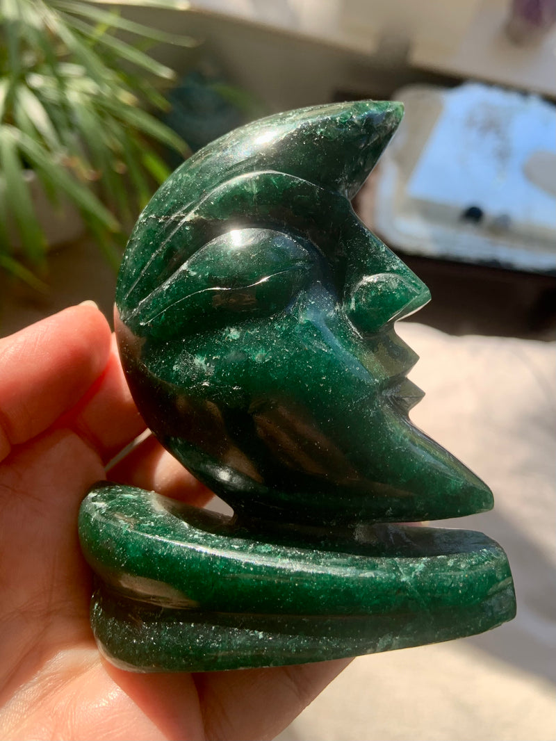 Rare Nephrite Jade Moon Face