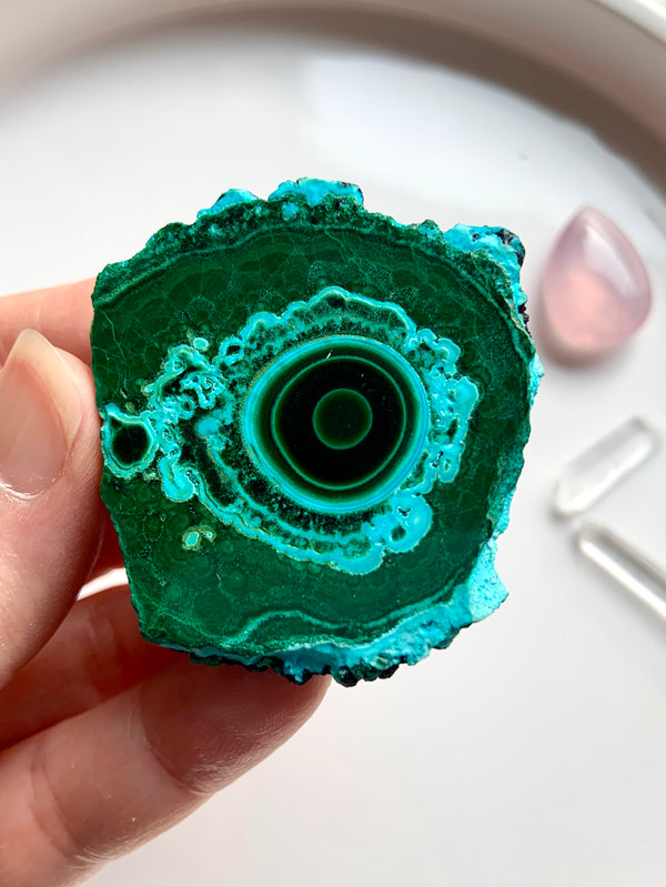 Rare Evil Eye Malachite Chrysocolla Cluster