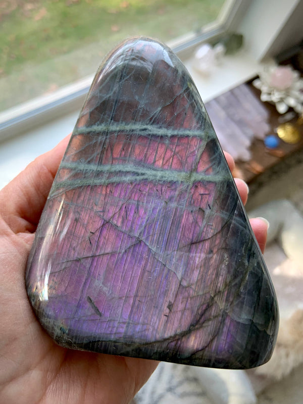 Pink and Purple Labradorite Freeform Tower