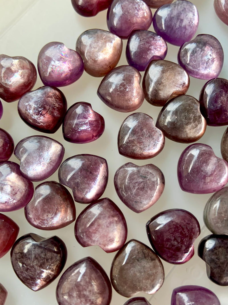 Gem Lepidolite Mini Hearts