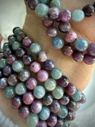 Ruby Sapphire crystal bead bracelets in assorted sizes for intuition wisdom inner strength and Heart Chakra healing