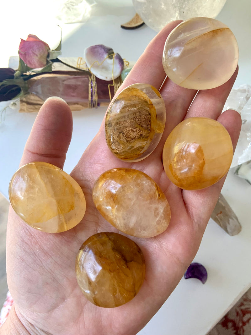 Small Golden Healer Quartz Palmstone