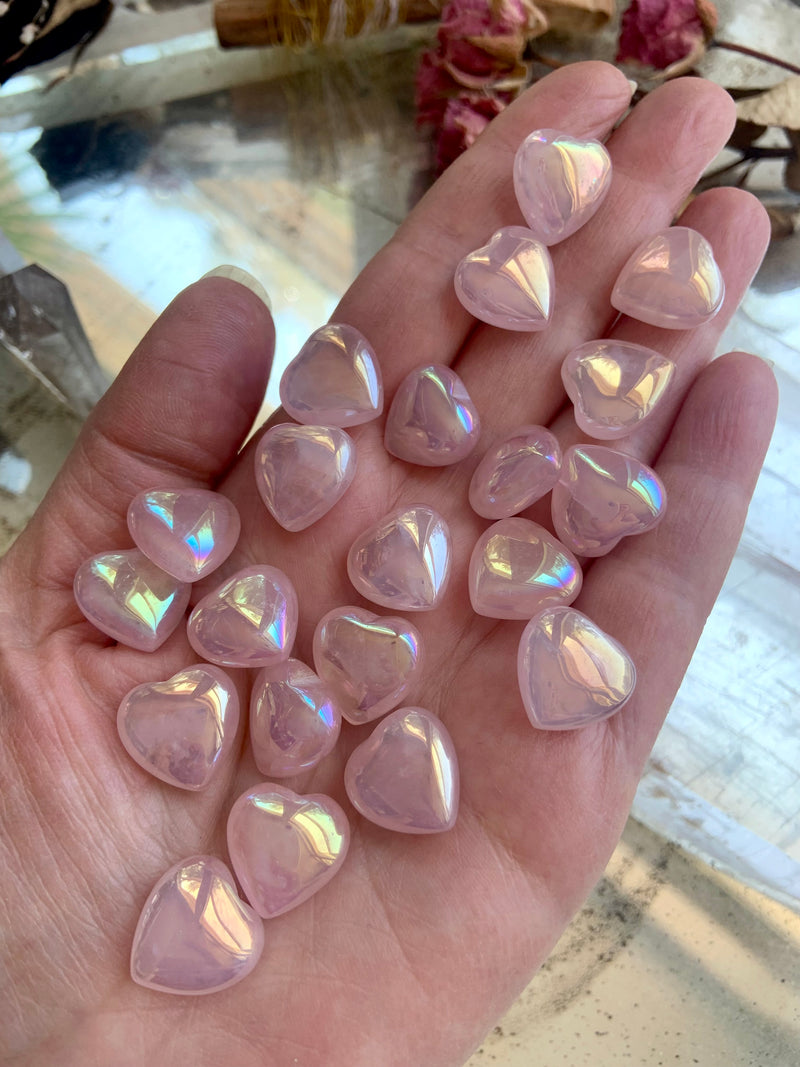 Angel Aura Rose Quartz Hearts