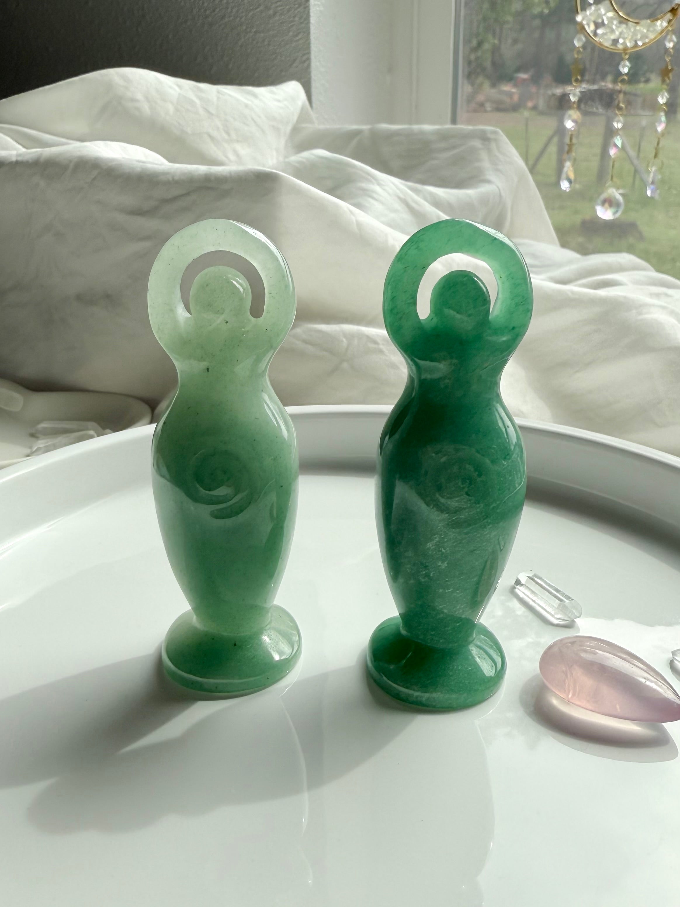 Choose your favorite Green Aventurine Crystal Goddess Figurine to elevate your sacred space