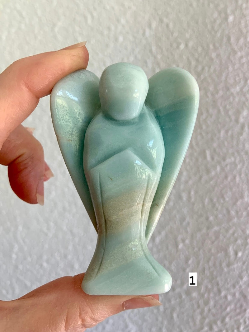 Sky Blue Amazonite Angel Carvings